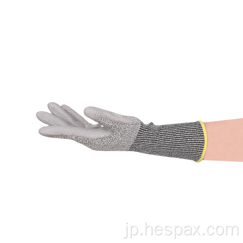 Hespax Nylon Protective Hppe Gloves Anti cut Puを浸した